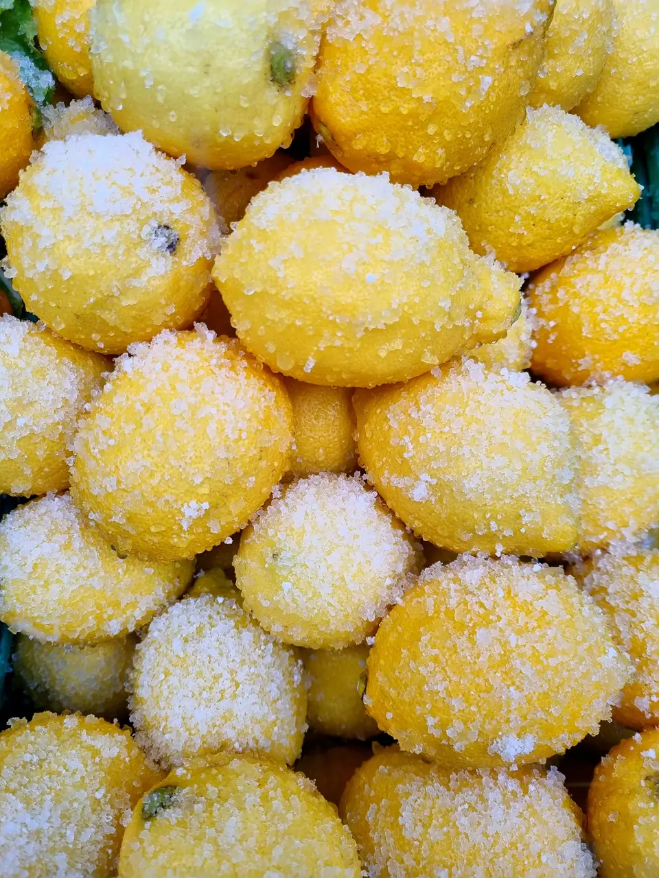 Lemons coated in salt